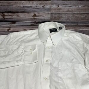 Nordstrom Men's Shop Dress Shirt Mens 18 34-35 White Classic Fit Non-Iron Cotton